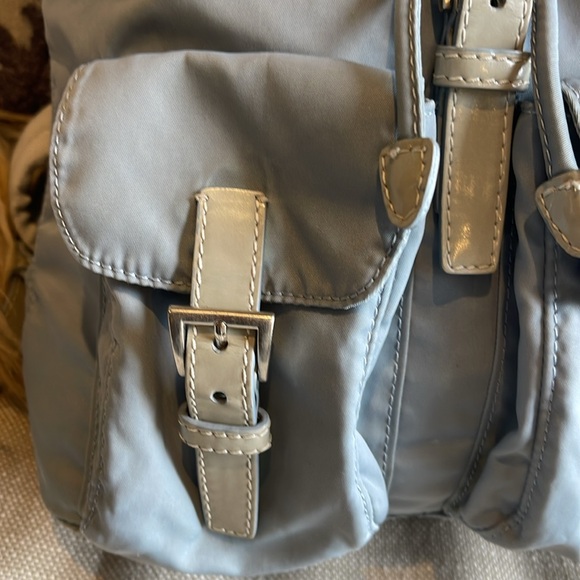 Prada Tessuto Nylon Leather accented backpack grey - Picture 4 of 12